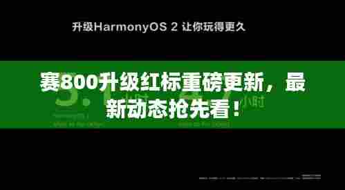 赛800升级红标重磅更新，最新动态抢先看！