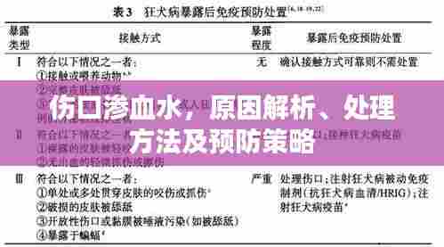伤口渗血水，原因解析、处理方法及预防策略