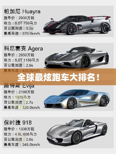 全球最炫跑车大排名!